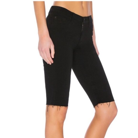 Hudson Black Amelia Knee-Length Raw Hem Shorts - Picture 3 of 6